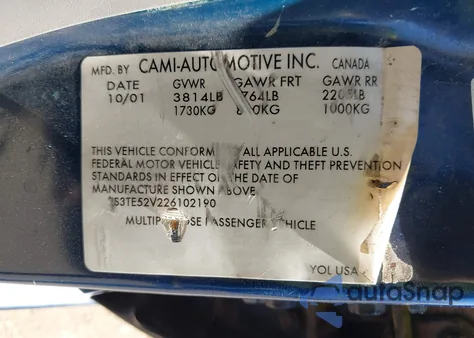 2002 Suzuki Vitara Jls from USA, damaged, VIN 2S3TE52V226102190